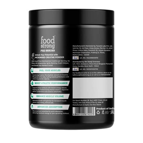 Buy Food Strong Creatine Monohydrate - 250 Gm Online | NutriStar