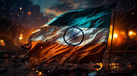 Premium Photo | India flag flying high at Connaught Place with pride in blue sky India flag ...