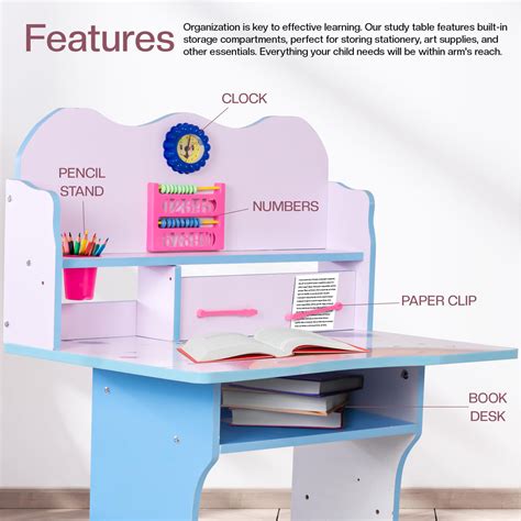 Baybee Height Adjustable Study Table for Students Kids with Chair ...