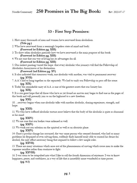 250 Promises in The Big Book Updated PDF 7.17.23 | PDF | The Big Book ...