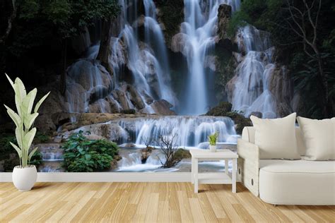Customize Beautiful Waterfall In Blue water Wallpaper – Myindianthings