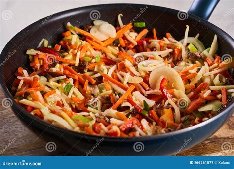 Frozen Veggies in the Wok for Stir Fry Stock Image - Image of chopped ...