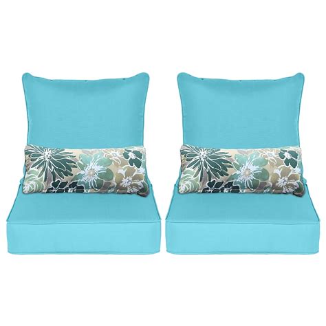 Aoodor 24-in x 22-in 6-Piece Lake Blue Deep Seat Patio Chair Cushion ...