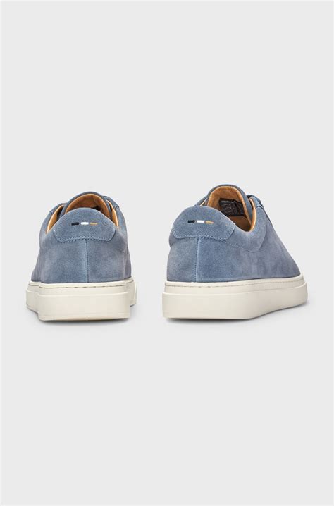 BOSS - Suede trainers with rubber outsole - Light Blue