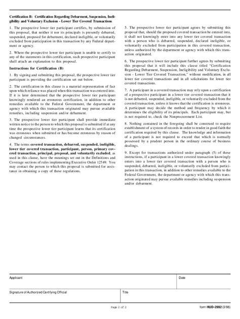 HUD-2992 Form - Fill Online, Printable, Fillable, Blank - pdfFiller