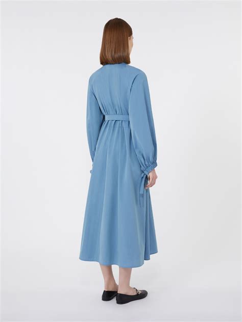 Long taffeta shirt dress, blue jeans | Max Mara