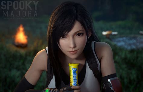 Hentai Tifa grips on a Butterfinger - by SpookyMajora | Know Your Meme