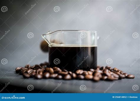 Hot Espresso Double Shot Coffee Places with Around with Coffee Beans ...