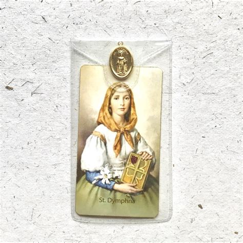 St Dymphna Prayer Card With Medal - Irish Saint - Mental Health - Etsy