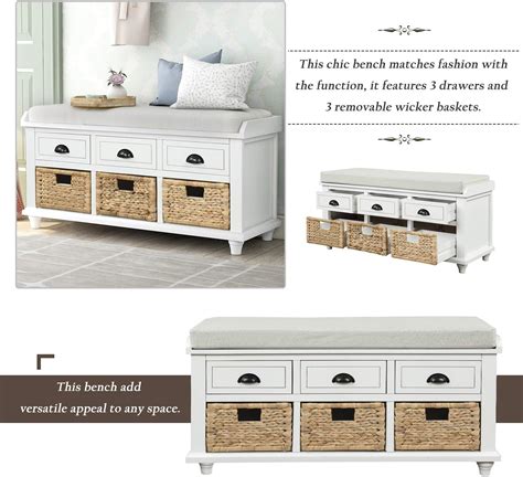 Buy Knowlife Storage Bench Entryway Bench No Assembly Required Shoe ...