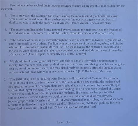 Solved Determine whether each of the following passages | Chegg.com