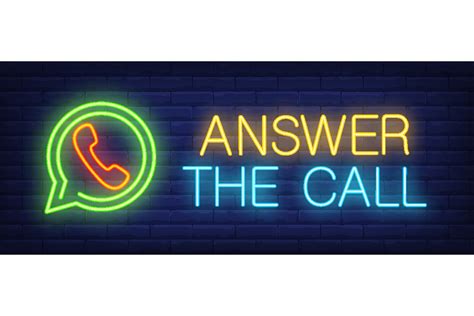 Answer the Call Neon Sign. Glowing Inscr Graphic by pch.vector ...