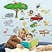JAAMSO ROYALS Cute Cartoon Tree Animals Zoo English Words ' Wall ...