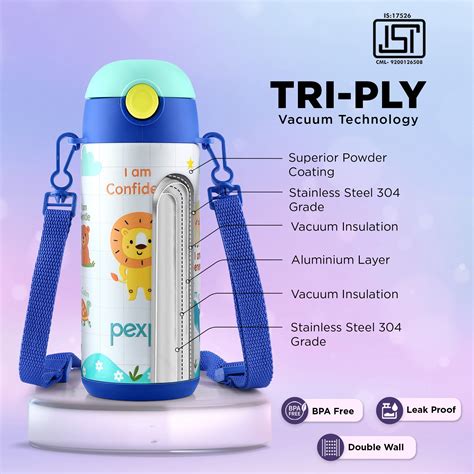 Pexpo Pixy Art Stainless Steel Bottle | Tri-Ply Vacuum Insulated Hot ...