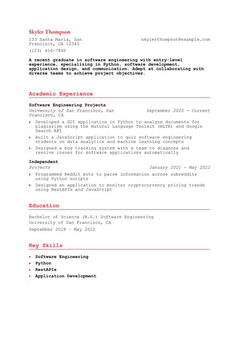 Engineering Internship Resume Examples 的图像结果