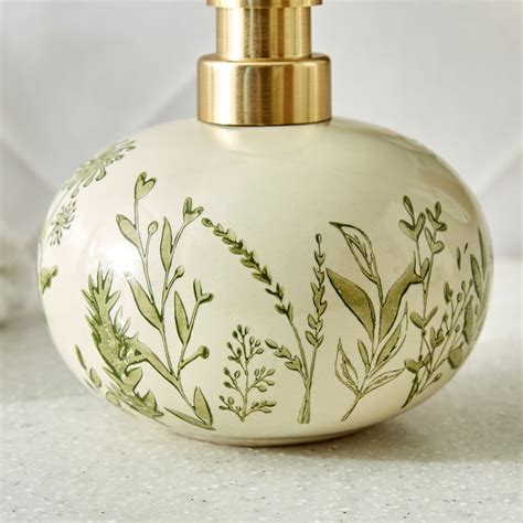 Buy Nova Botanica Flora Ceramic Soap Dispenser - 380ml from Home Centre ...