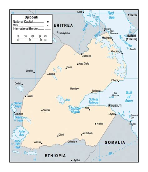 Political map of Djibouti with cities - 2002 | Djibouti | Africa | Mapsland | Maps of the World