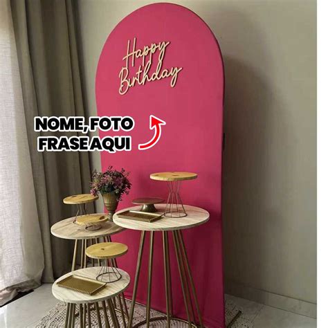 Painel Romano Picolé Dupla Face Personalizado Arco festa aniversario ...