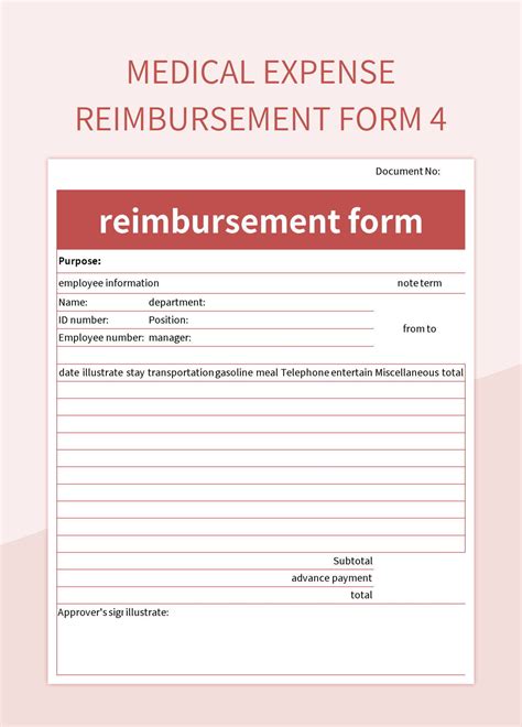 Free Medical Expense Reimbursement Form Reimbursement Form Templates For Google Sheets And ...