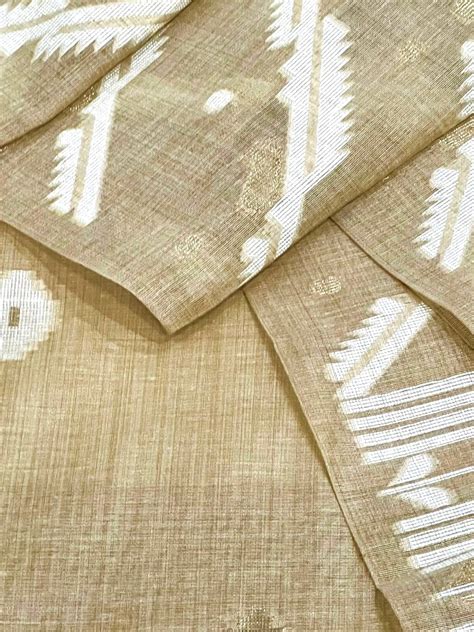 Light Brown Tana-Bana Ikat Handloom Jacquard Floral Chanderi Suit Set ...