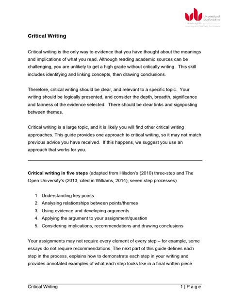 Image result for How to Write Critically Examples