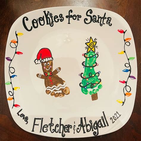 Cookies for Santa plate with footprint art | Baby christmas crafts ...