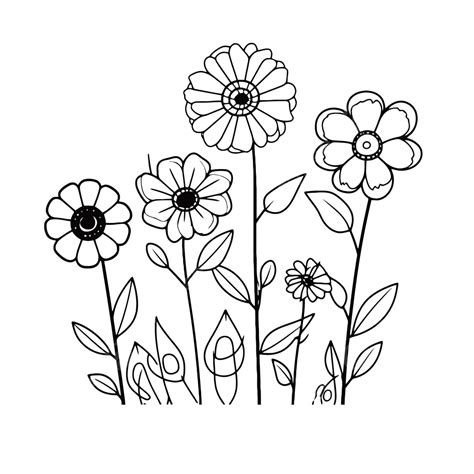 Flower Outline Drawing Printable