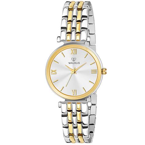 Buy Walrus Elite XVII Series Silver Dial Women's Watch | Gold Strap ...