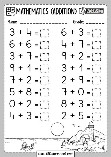 Addition worksheets single digit