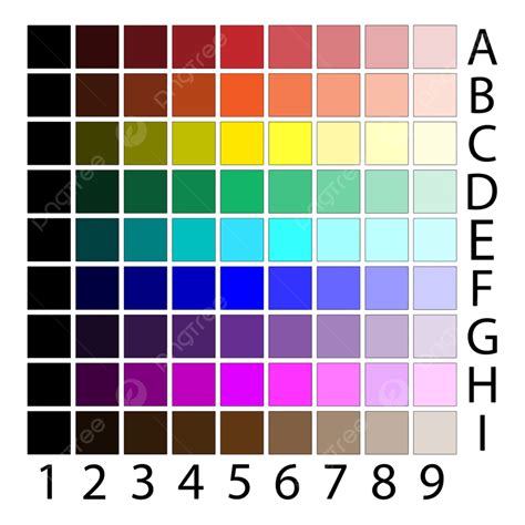 Colour Palette Vector Hd PNG Images, Color Palette Rainbow Chart Colour ...