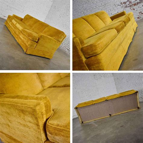 MCM Lawson Style 4 Cushion Gold Velvet Sofa Park Slope Coll. Abraham ...