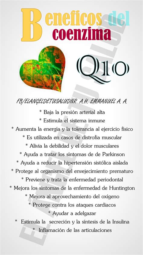 beneficios del coenzima Q10 | Remedios para la salud, Nutricion y salud ...