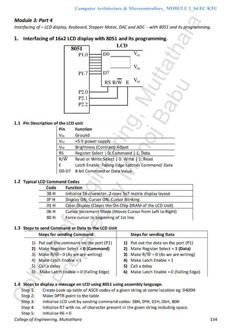 KTU ECT206 Mod 3 PART 4 Computer Architecture & Microcontrollers ...
