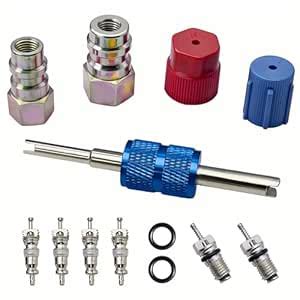 R12 to R134A AC Retrofit Fitting Adapter Kit, R12 R22 to R134A High/Low ...