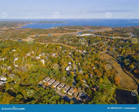 Kingston Town Aerial View in Fall, MA, USA Stock Image - Image of forest, town: 288769105
