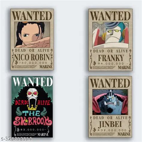 One of Piece Anime Wanted Posters Pack of 10 A4 Size – Xavi's World