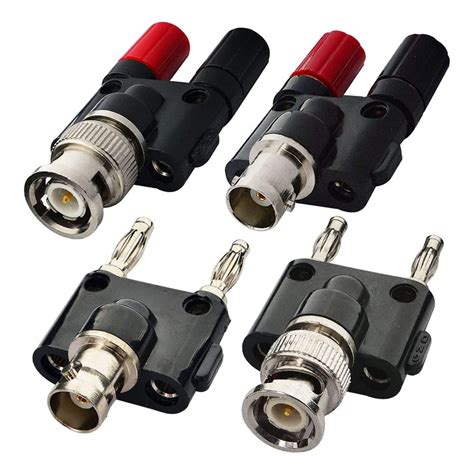 Buy BNC Kits 4 Type BNC Male Female to 2X 4mm Dual Banana Female Male ...