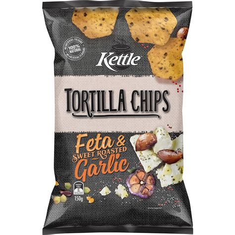 Kettle Tortilla Chips Feta & Garlic 150g | Woolworths