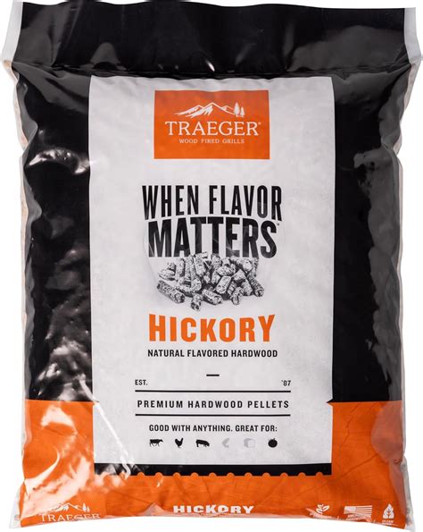 Amazon.com : Traeger Grills Hickory 100% All-Natural Wood Pellets for ...
