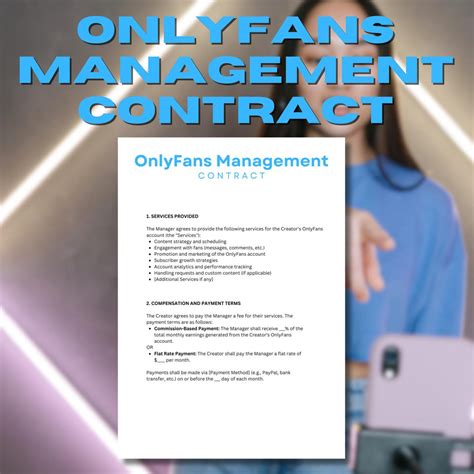 Onlyfans Management Agreement Template, Instagram Model Partnership Contract, Editable Agreement ...