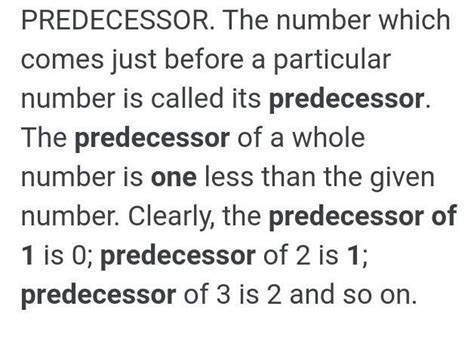 We can obtain predecessor of any number from______1 to it. - Brainly.in