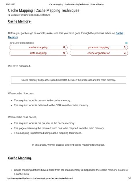 Cache Mapping Solved Example in Computer Architectures 的图像结果