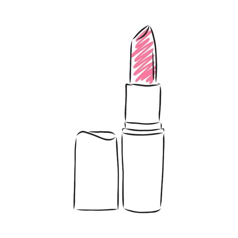 Vektor handgezeichnete Lippenstift Umriss Doodle-Symbol ...