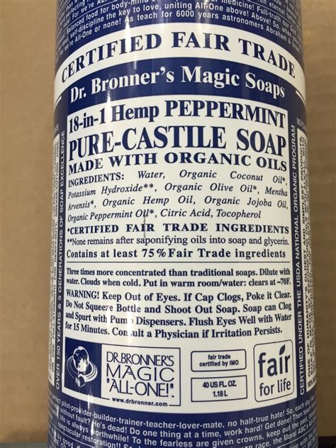 Dr. Bronner's Magic Pure Castile Peppermint Soap Description ...