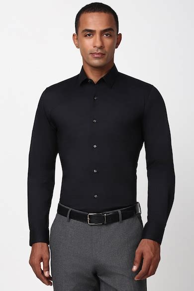 Buy Men Black Slim Fit Full Sleeves Formal Shirt Online - 39672231 ...