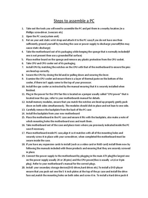 Image result for Steps for Assembling Computer