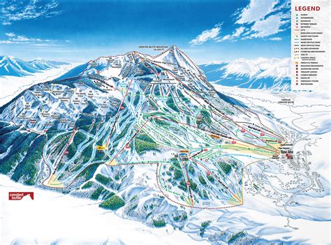 Crested Butte Ski Trail Map With Legend Wall Mural - Murals Your Way
