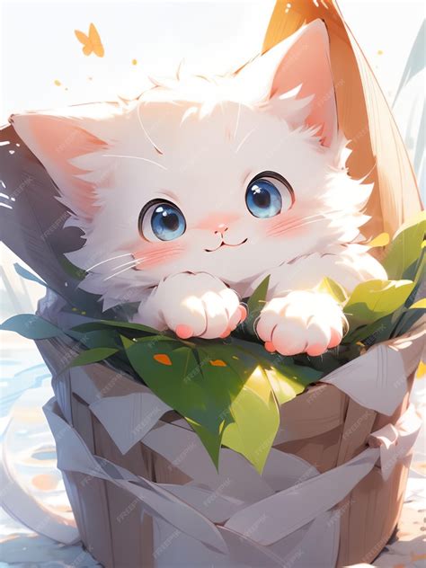 Premium Photo | Cute cat anime art styles