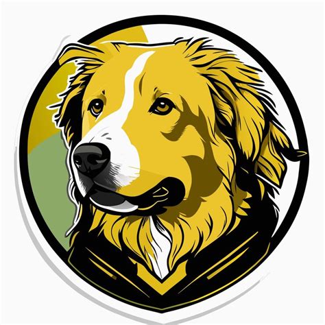 Australian retriever dog hand drawn cartoon sticker icon concept ...