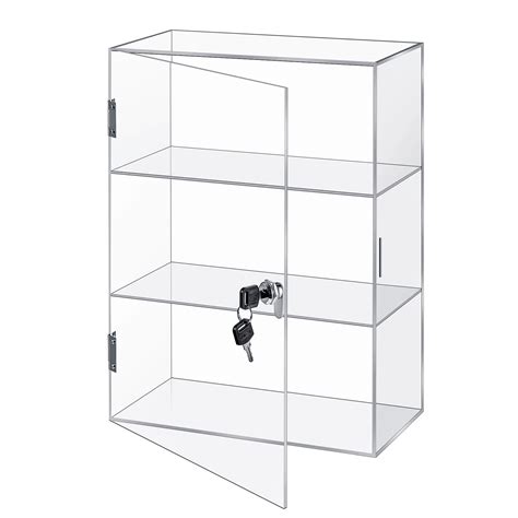 Barydat Acrylic Display Case With Lock Key Countertop Display Case ...